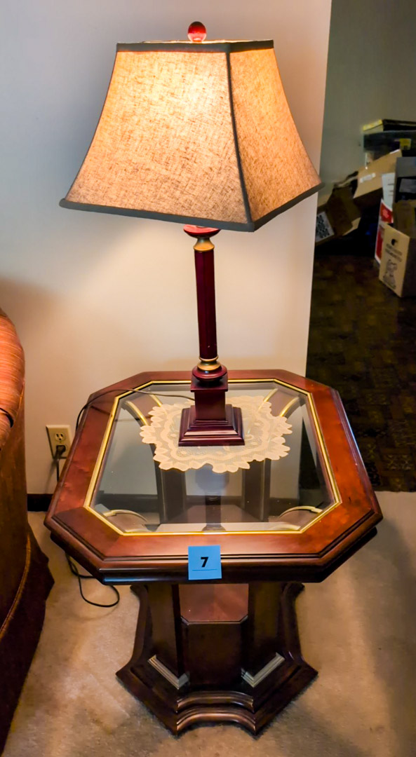 7. End Table w/ 27" Lamp