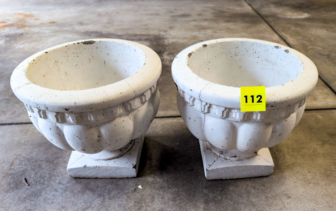 112. (2) Concrete Urns