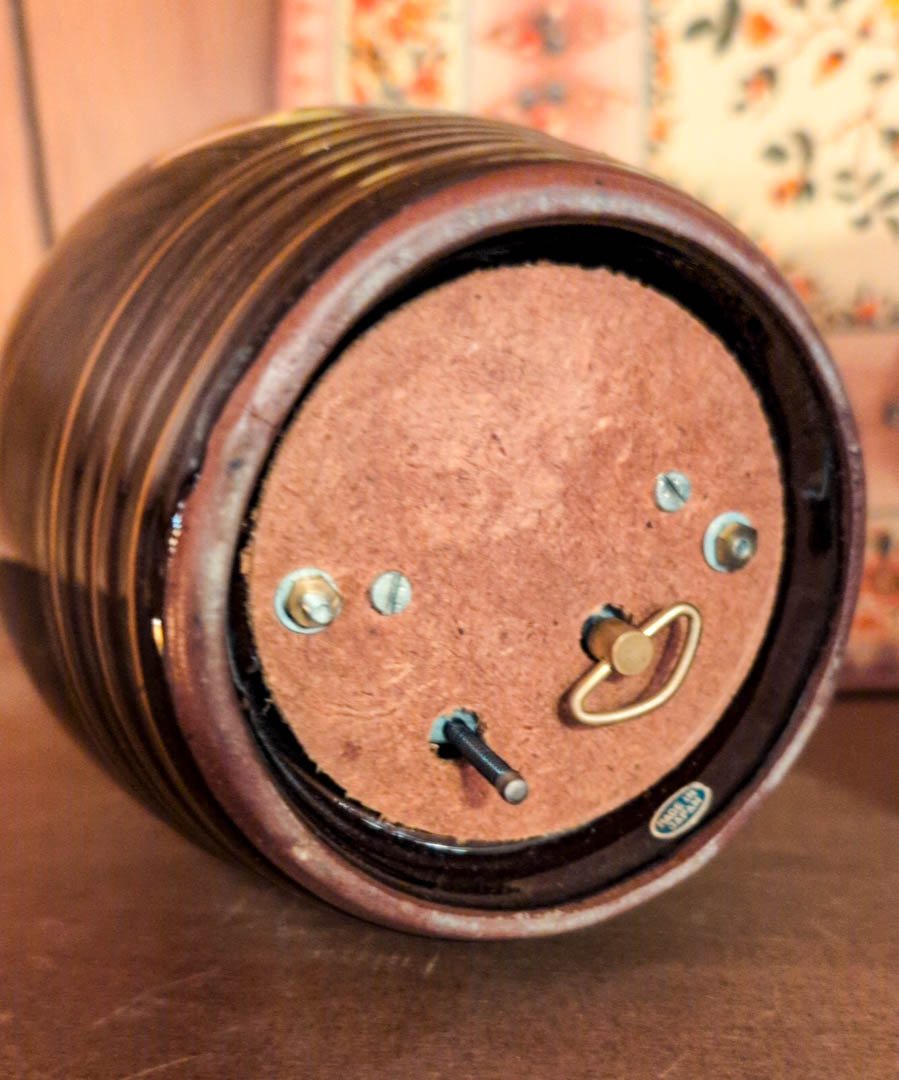 165. Tin Tray, Little Brown Jug Music Box + Haeger Vase - Image 3