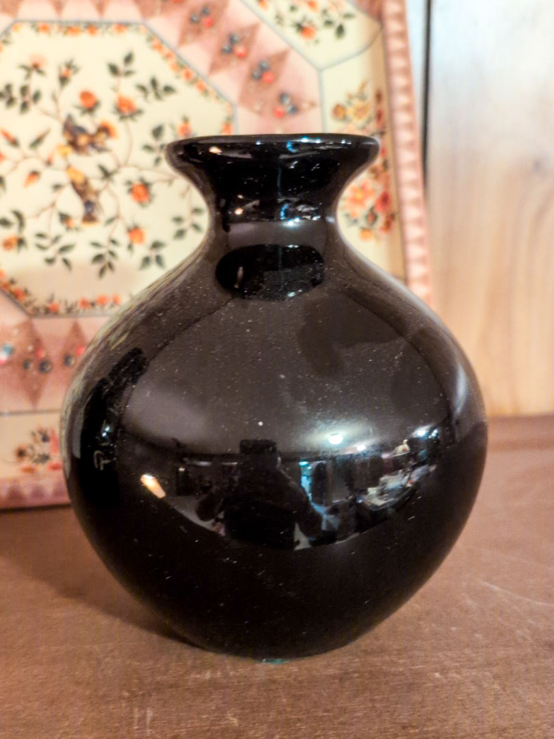 165. Tin Tray, Little Brown Jug Music Box + Haeger Vase - Image 4