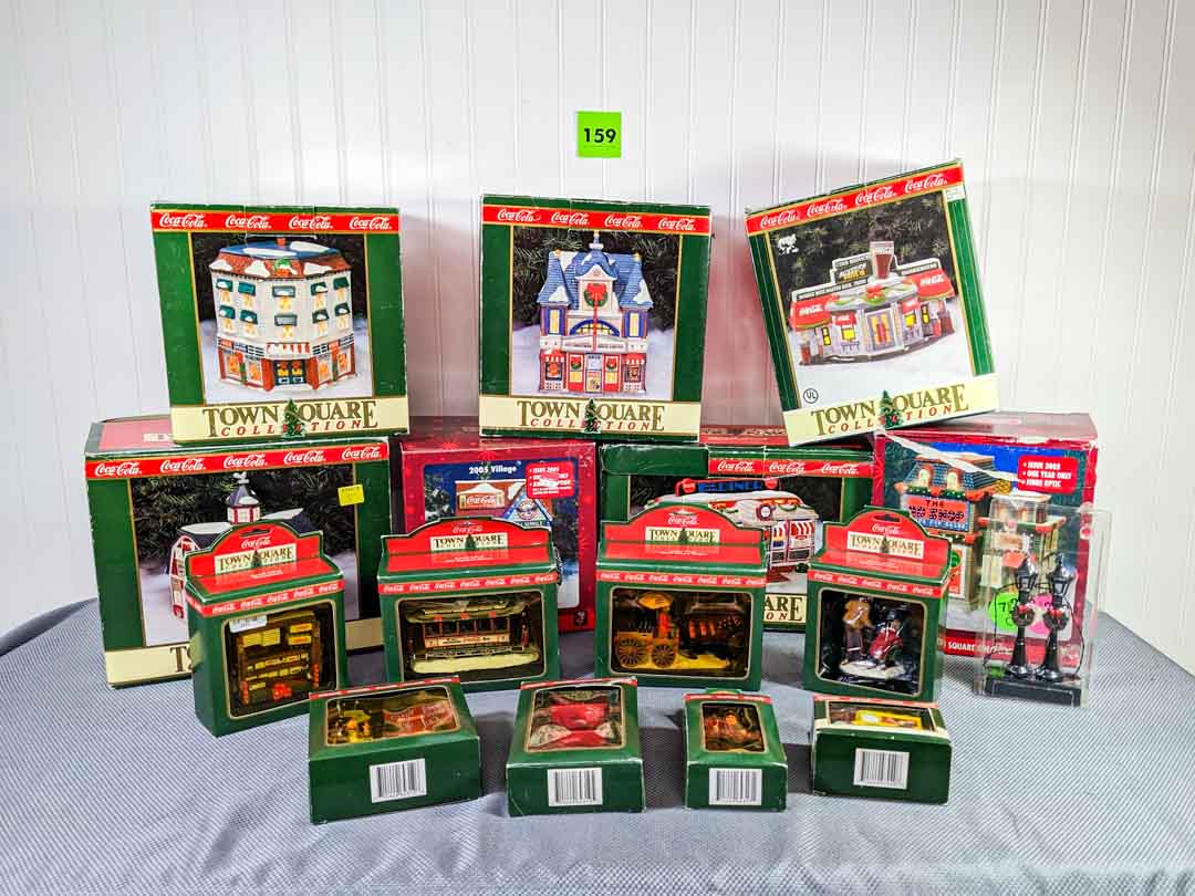 159. Coca-Cola Christmas Village Buildings + Accessories