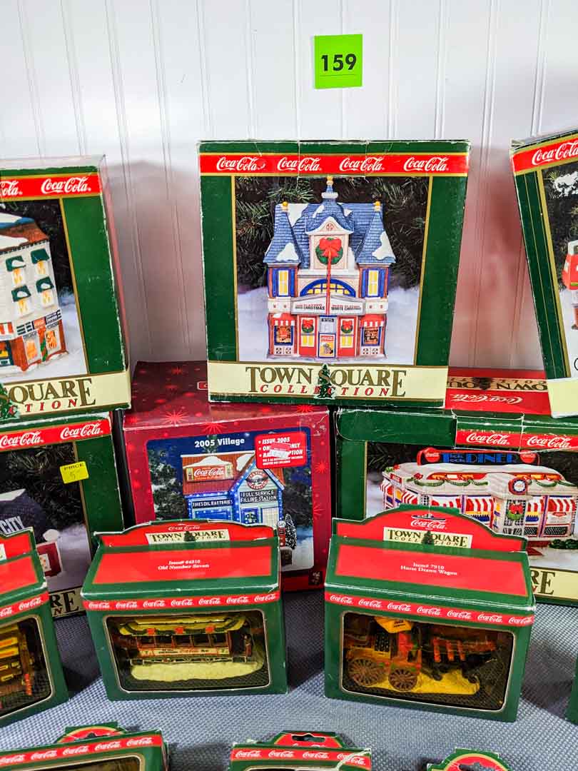 159. Coca-Cola Christmas Village Buildings + Accessories - Image 4