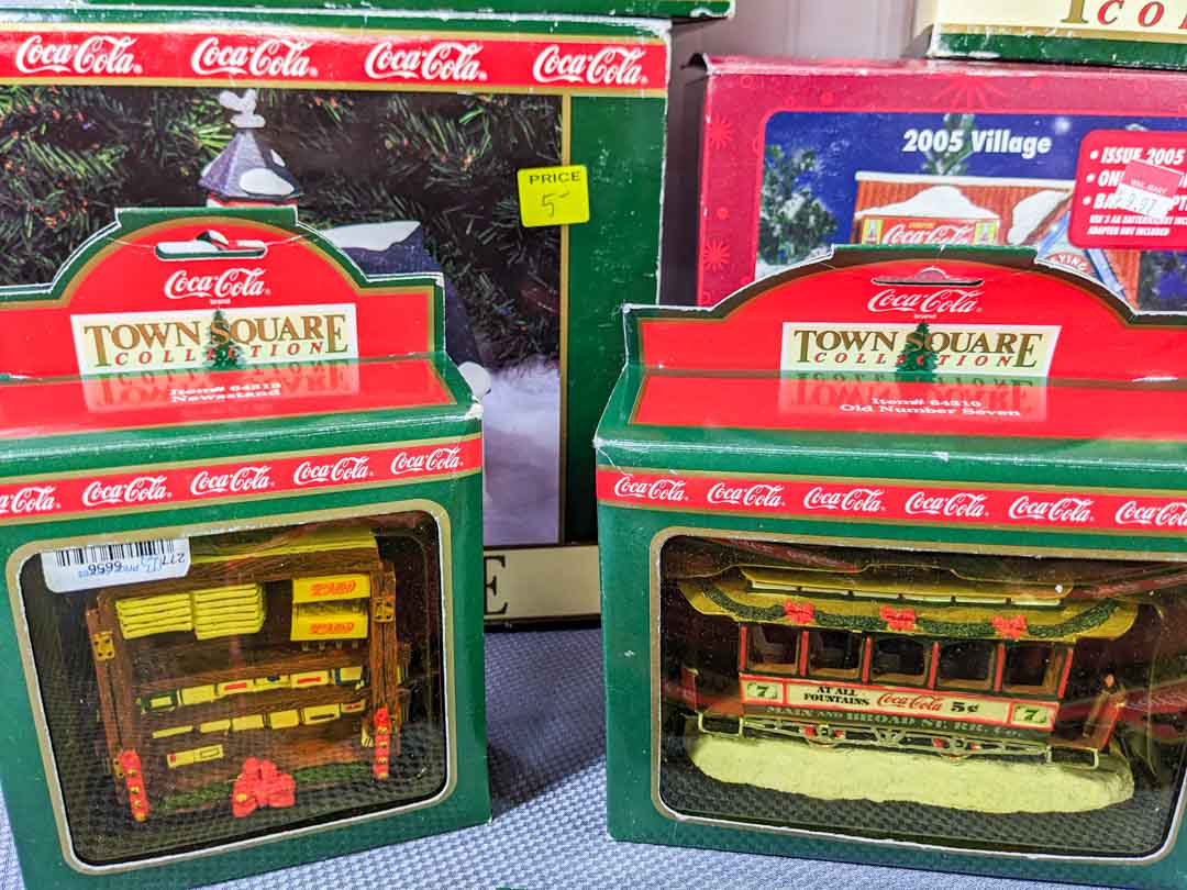 159. Coca-Cola Christmas Village Buildings + Accessories - Image 2