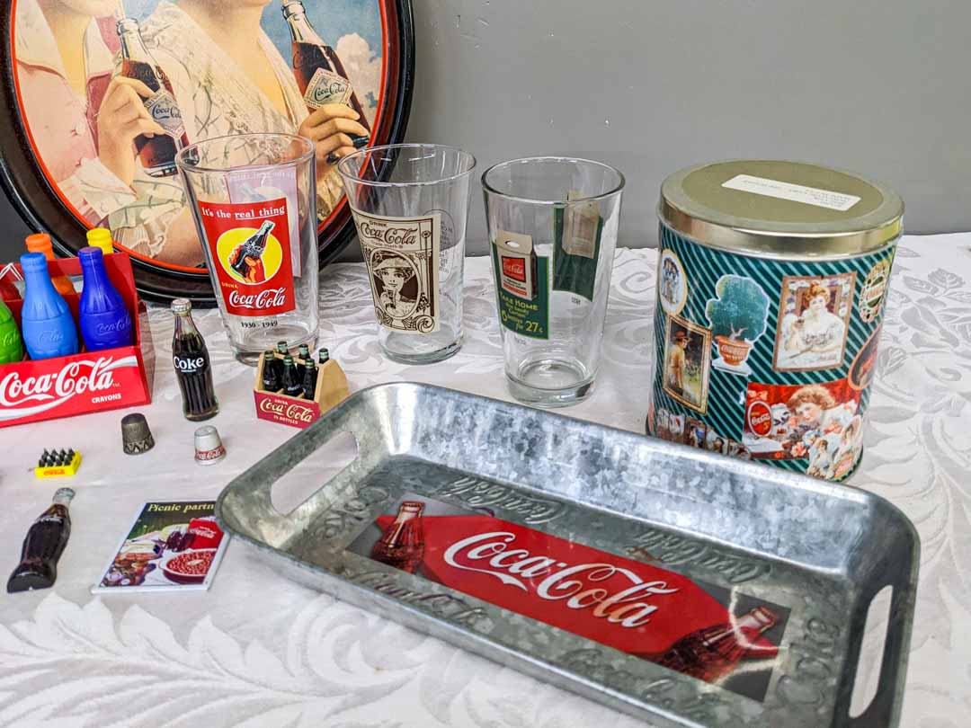 169. Coca-Cola Fun Lights, (2) Trays, Puzzle, Glasses, Magnets, +