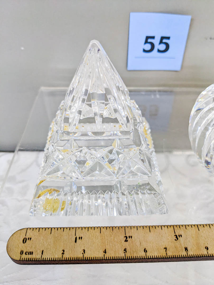 55. 3" Waterford Crystal Pyramid + 2" Waterford Candle Holder - Image 4