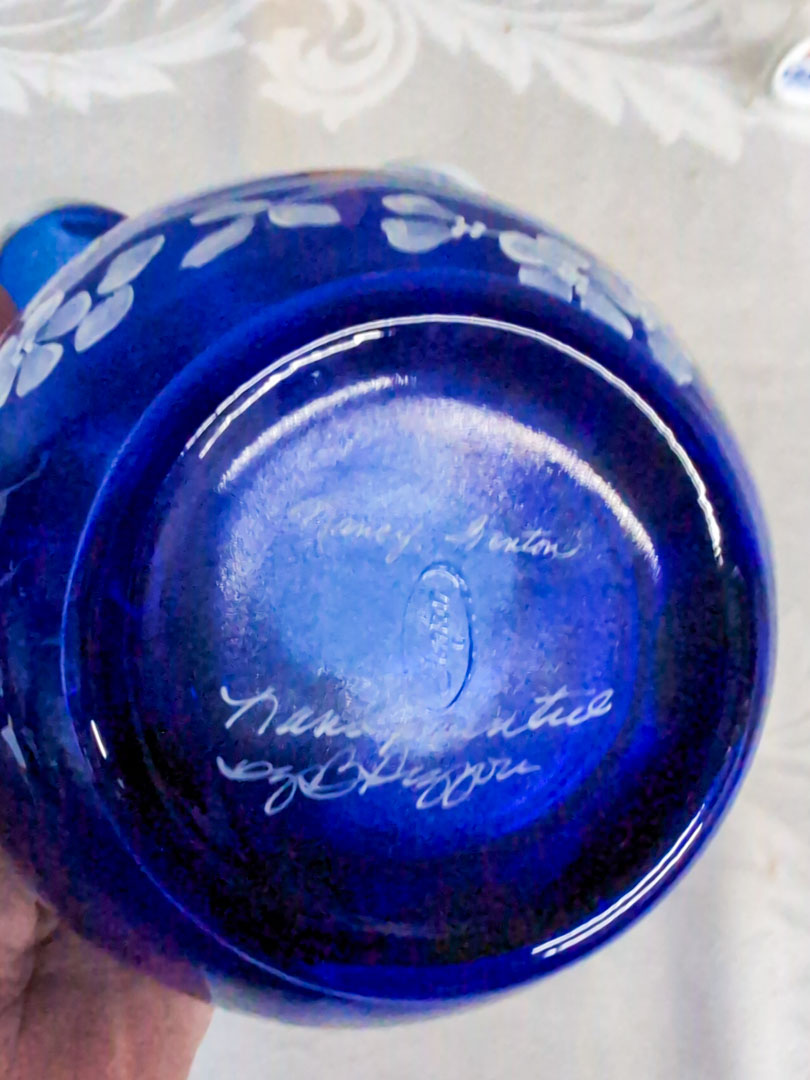 126. Fenton Ruffled Bowl + Cat, Bohemia Vase - Image 6