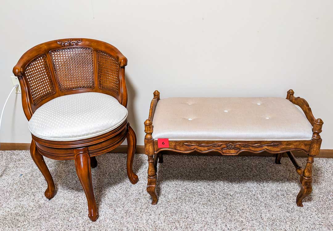 6. Drexel Heritage Bench & Swivel Chair