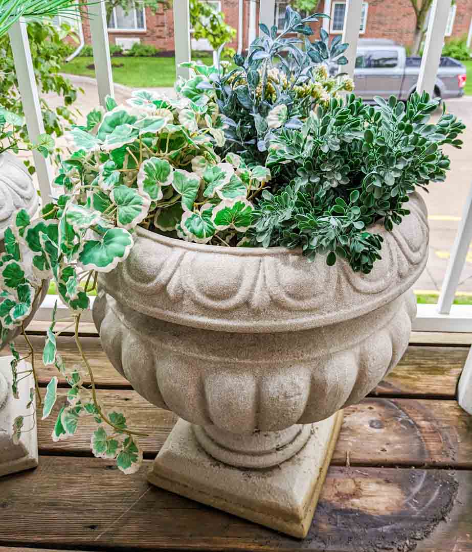 20. (3) Planters, Faux Plants, Plant Stand - Image 5