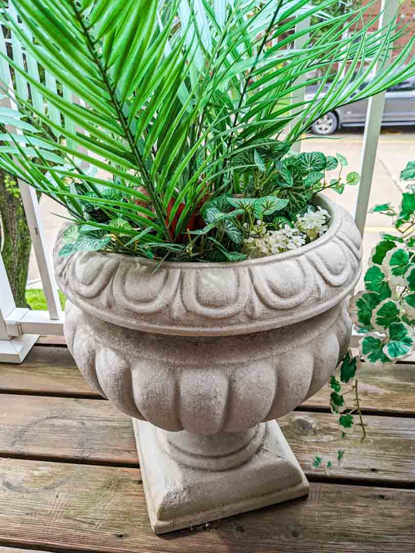 20. (3) Planters, Faux Plants, Plant Stand - Image 4