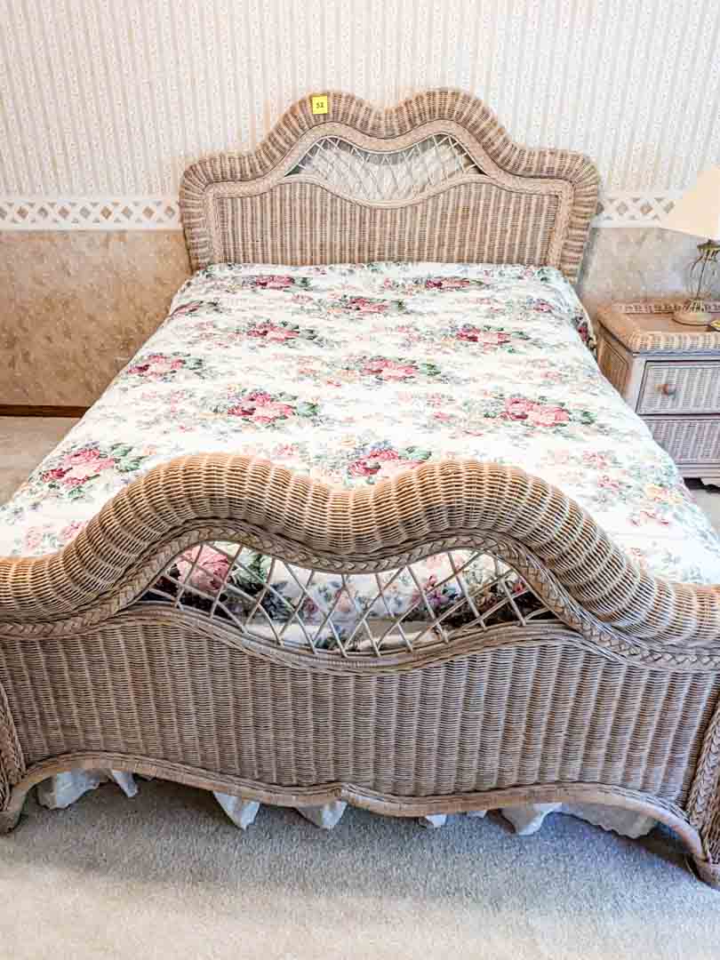 52. Double Bed w/ Mattress, Box Springs - Image 2