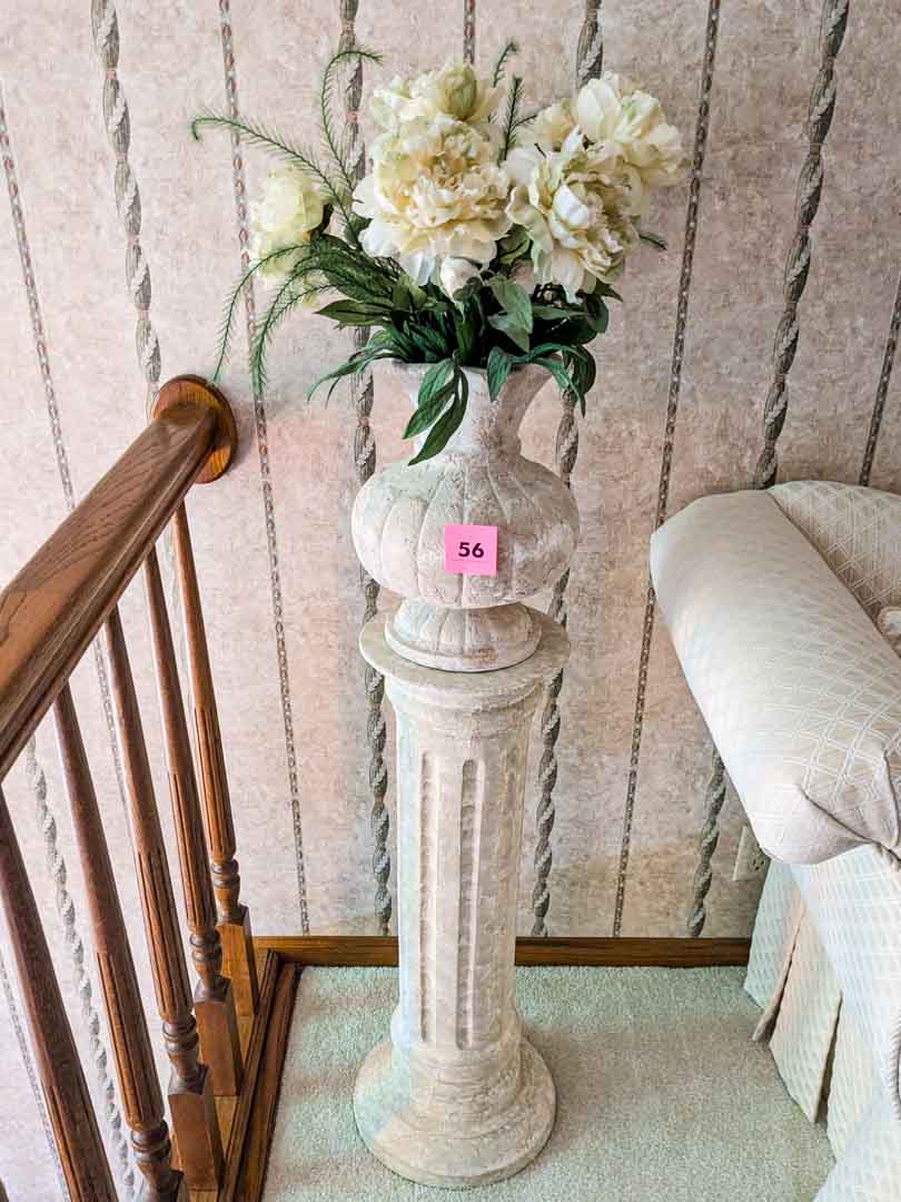 56. 31" Pedestal + 13" Vase