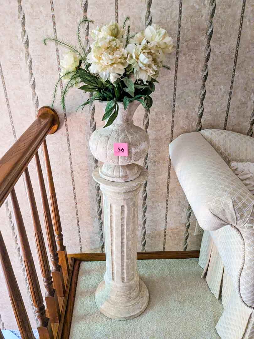 56. 31" Pedestal + 13" Vase - Image 2