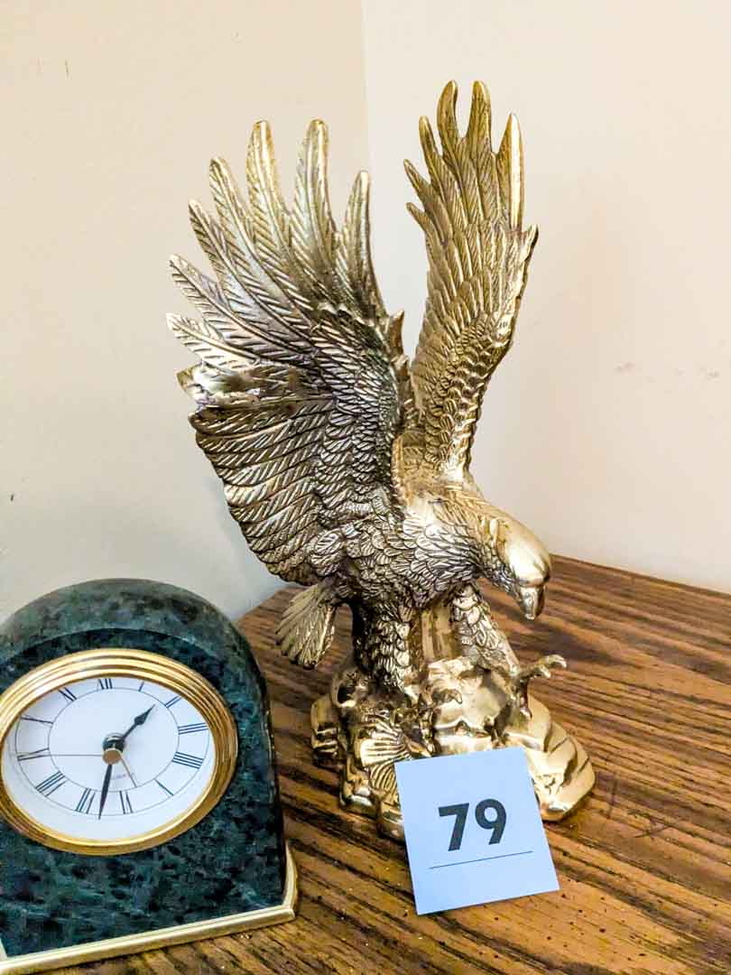 79. Brass Eagle + Clock - Image 4