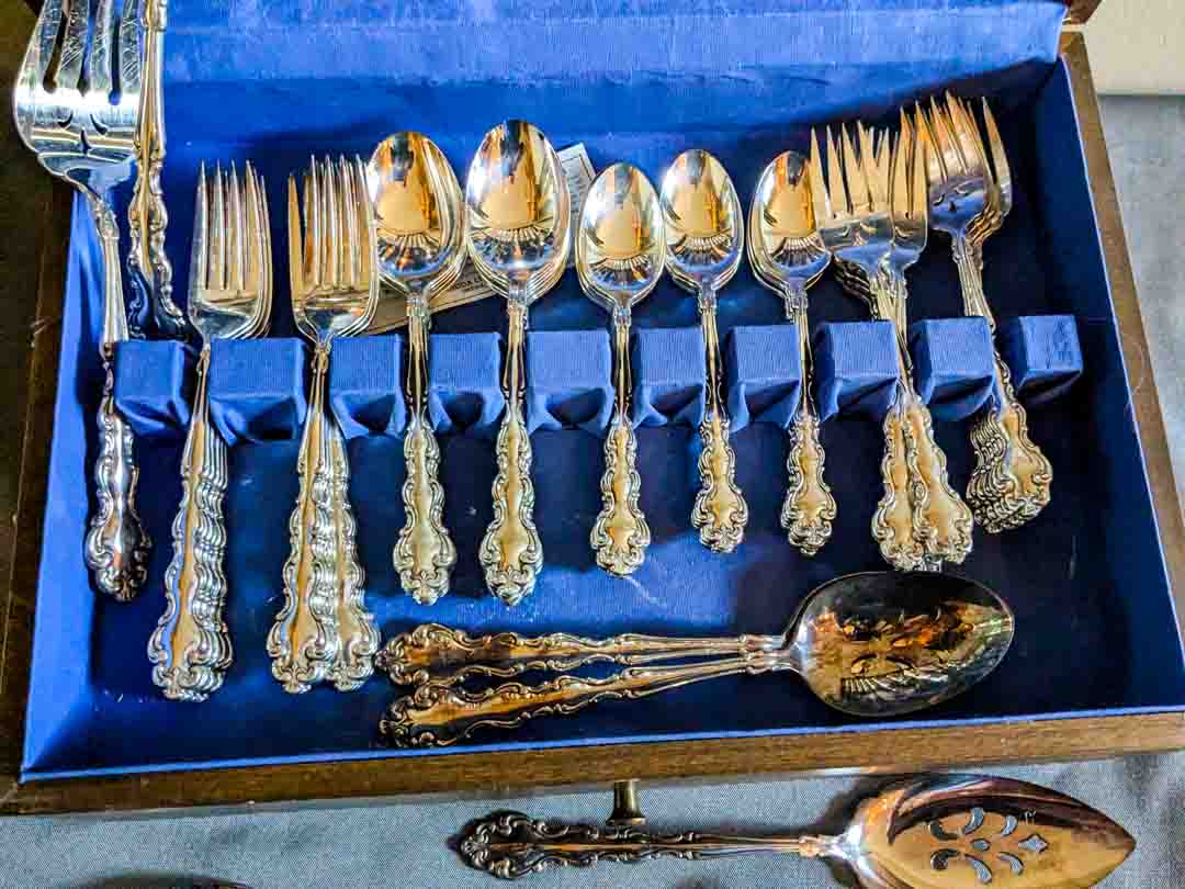 145. Community Flatware -(12) Dinner Forks, (11) lg.Spoons, (12) Salad Forks, (12) Knives + (8) Serving Utensils - Image 2