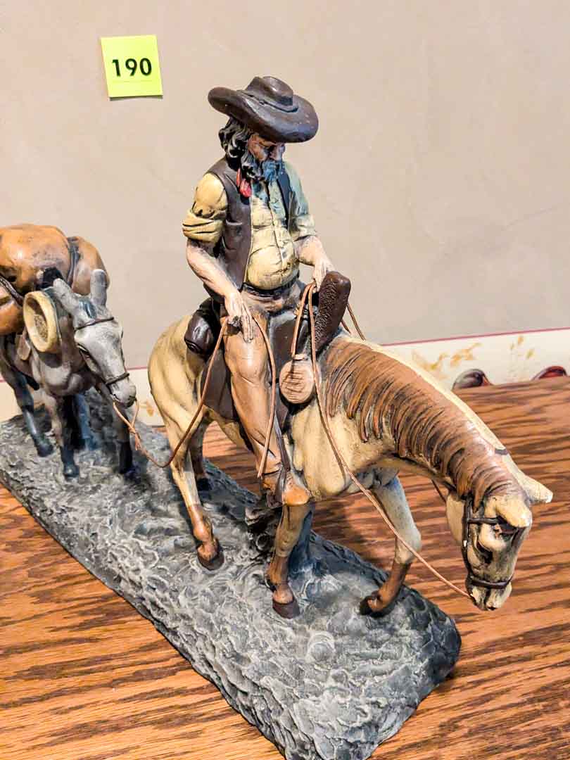 190. 14" Ceramic Cowboy Leading a Horse - Image 5