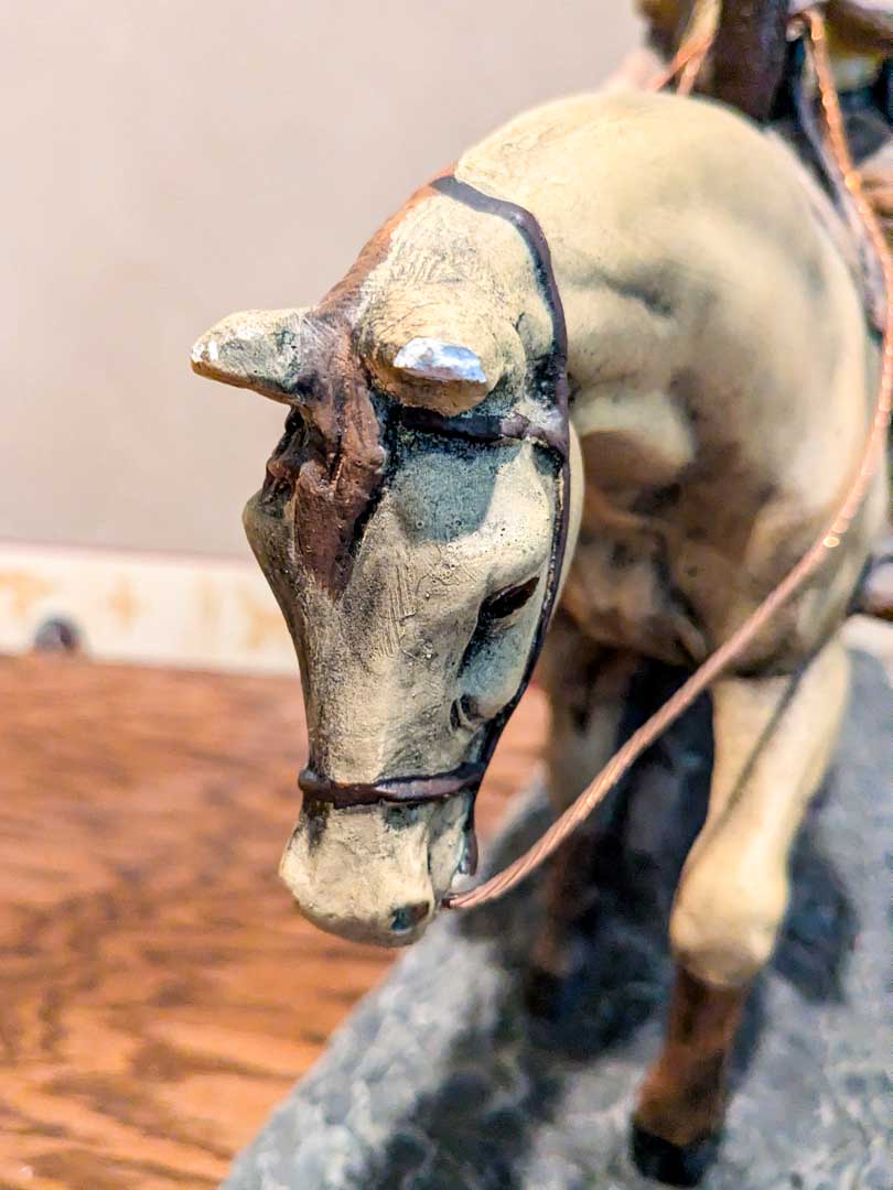 190. 14" Ceramic Cowboy Leading a Horse - Image 4