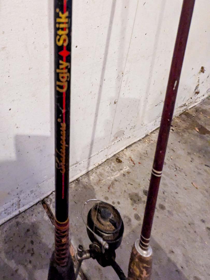154. (3) Fishing Rods, (1) Reel + Tackle Box - Image 8