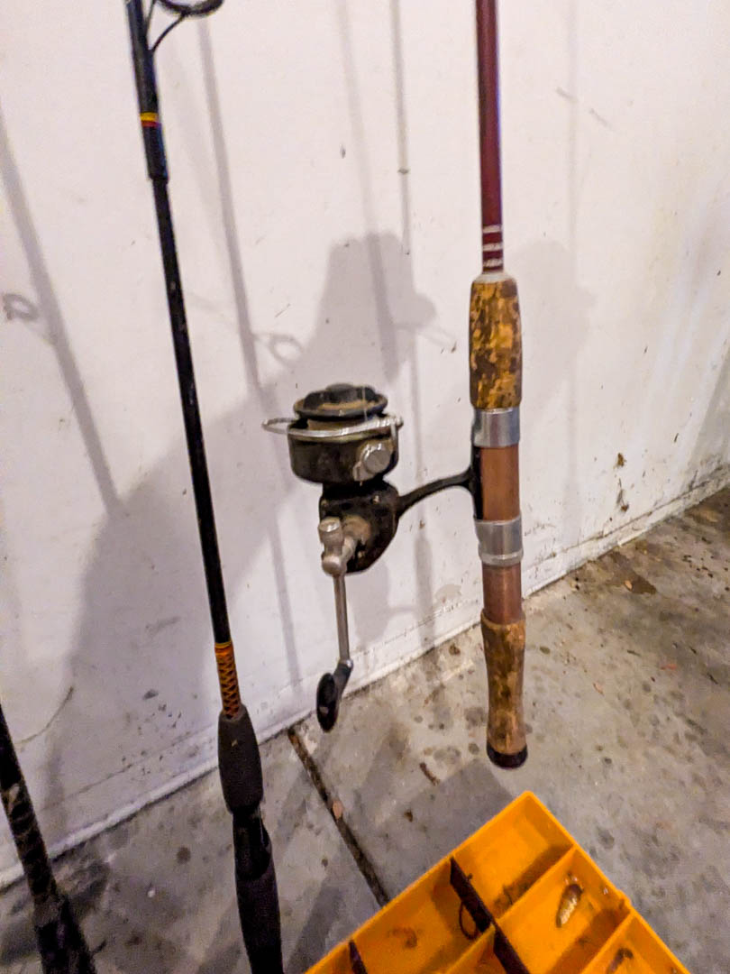 154. (3) Fishing Rods, (1) Reel + Tackle Box - Image 6