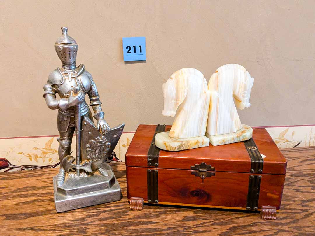 211. Knight, Onyx Bracelet + Jewelry Chest