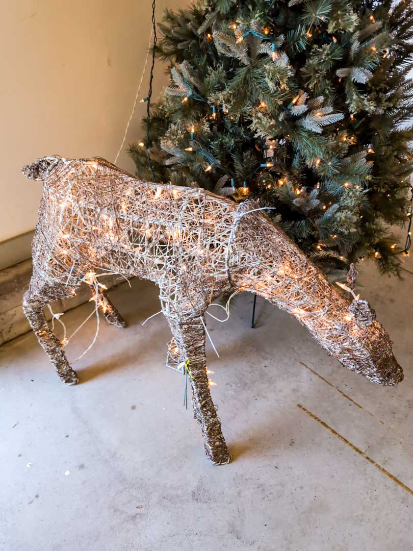 41. 7' Christmas Tree & Lighted Deer - Image 2