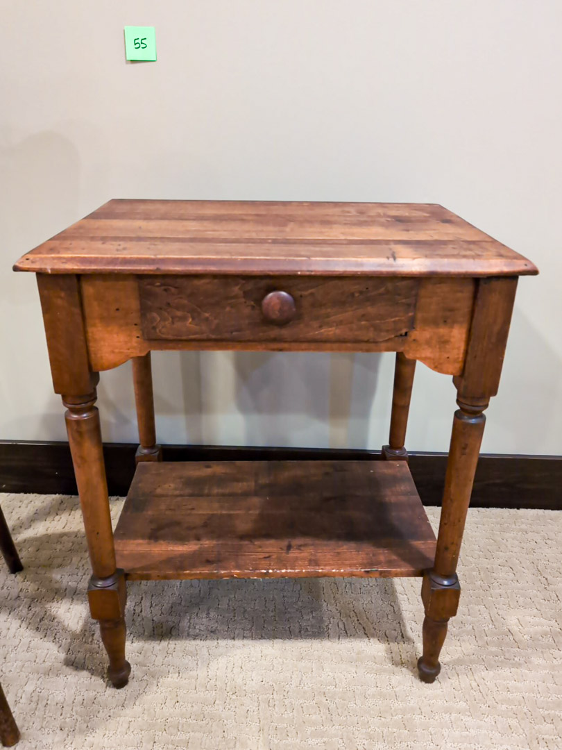 55. Side Table, Chair, Milk Can - Image 2