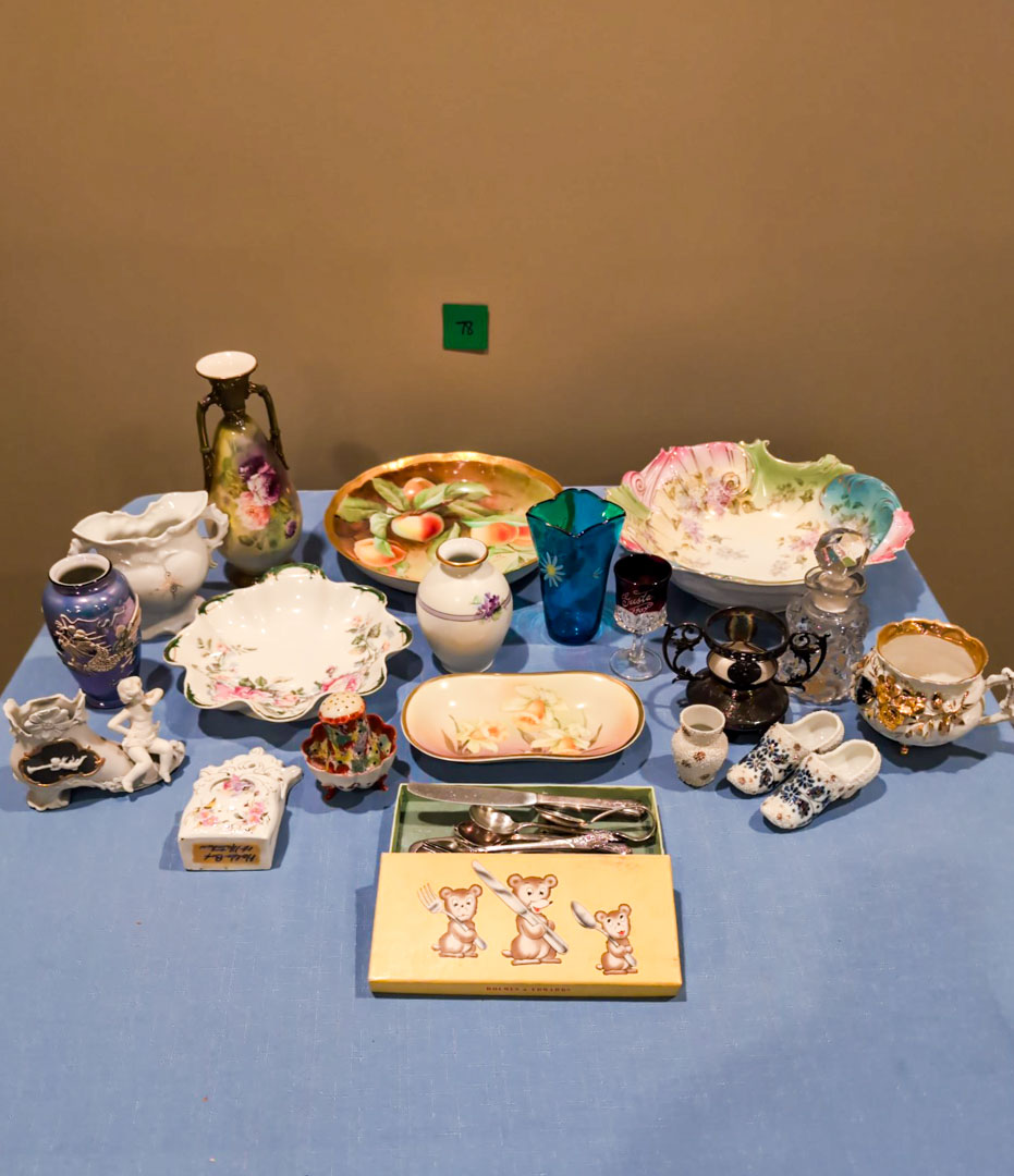 78. China Pieces, Glass, Child's Silverware