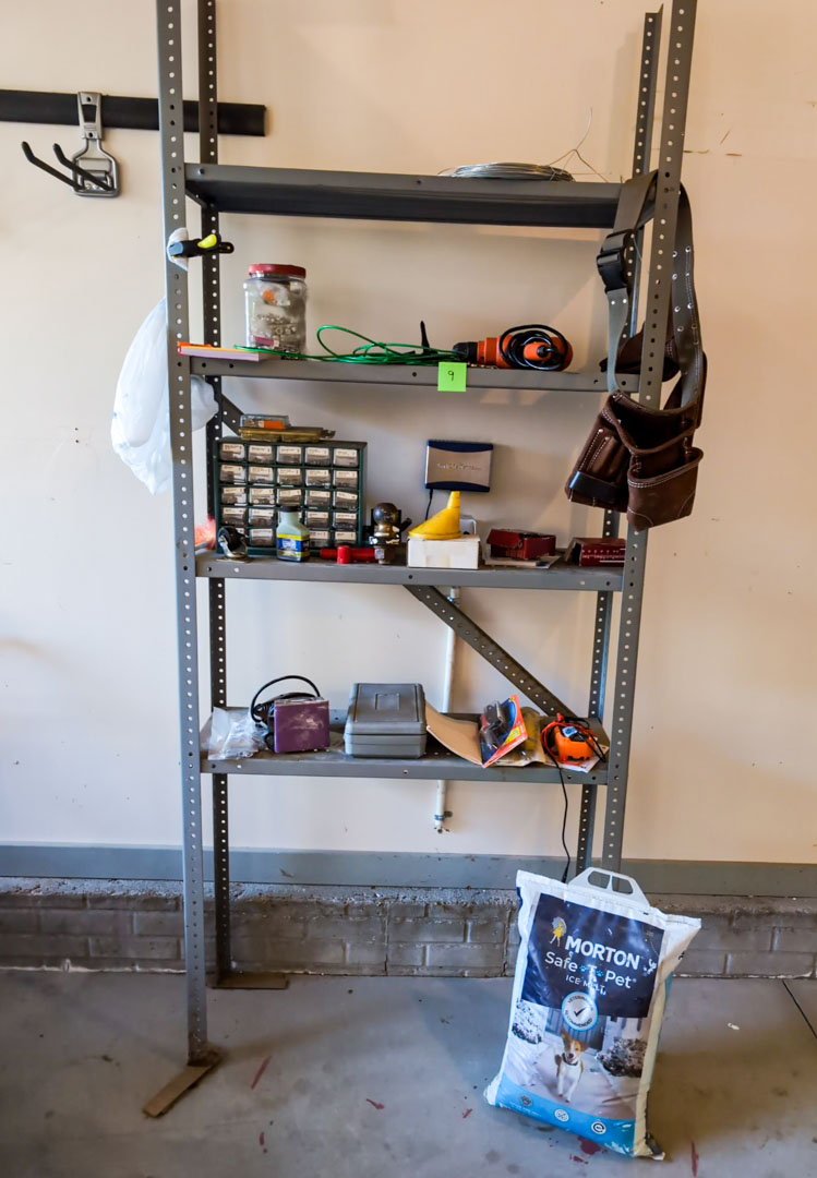 9. Metal Shelf & Contents