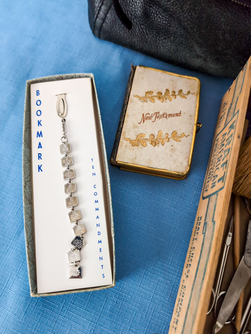 171. Kate Spade Purse, Jewelry Box, Nail Care, Fountain Pins, Stones, & Religious - Image 6